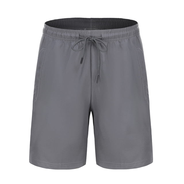KIHOUT - Pantalones cortos deportivos de talla grande para hombre, informales, a la moda, de secado rápido, transpirables, con bolsillos laterales y cintura baja (gris, M-4XL)