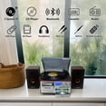 thumbnail image 2 of Tocadiscos de vinilo LoopTone 10 en 1 Bluetooth de 3 velocidades plateado, 2 of 6