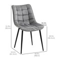 thumbnail image 3 of HOMCOM Chaise de Salle à Manger Moderne, Gris (Ensemble de 2), 3 of 10