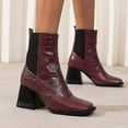 thumbnail image 4 of Bottes à Talons Épais Imprimé Animal pour Femmes - Chaussures à la Mode et Décontractées, 4 of 5