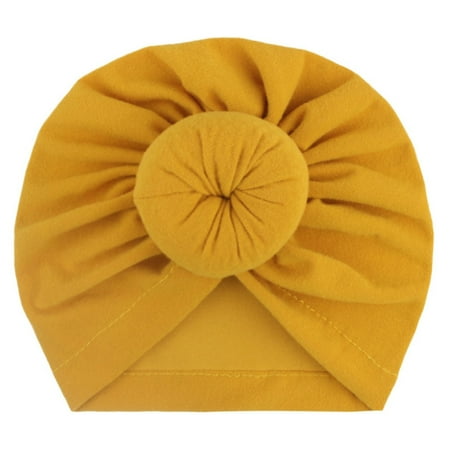 

TAIAOJING Baby Bows Turban Knotted Head Wraps Toddler Baby Boys Girls Cap Solid Cotton Knotted Elastics Turban Hat