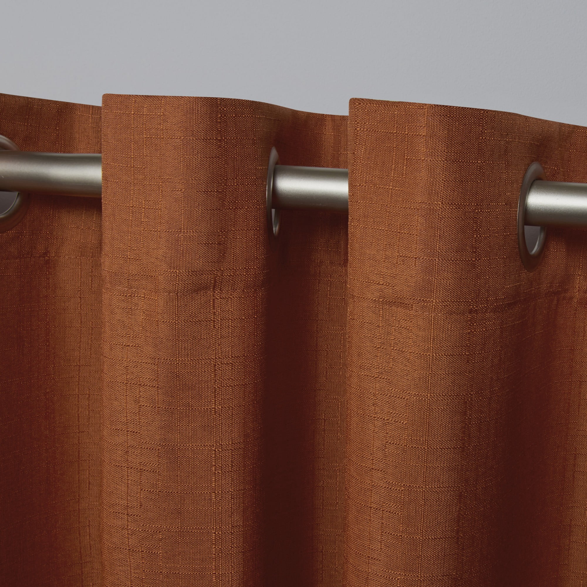 Exclusive Home Curtains Loha Linen Grommet Top Curtain Panel Pair, 54x84, Terracotta