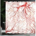 thumbnail image 4 of Ambesonne Coral Shower Curtain, Watercolor Branchs Fall Art, 69"Wx84"L, Dark Coral, 4 of 5