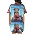 thumbnail image 6 of Fotbe Elephant Sits Print Pajama Set for Women 2 Piece Loungewear Short Sleeve Tops and Shorts Set Soft Sleepwear-Large, 6 of 7