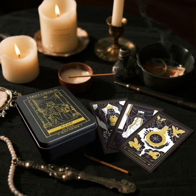 Double-embossed Cardstock 9*6cm The Moonlight Night Lenormand Oracle Deck - 44 Cards Gothic Fantasy Divination Cards