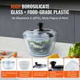 thumbnail image 4 of KFFKFF 4.5L BPA-Free Glass Salad Spinner with Inside Basket, 4 of 9