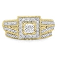 thumbnail image 2 of Dazzlingrock Collection 0.95 Carat (Ctw) 14K Princess & Round White Diamond Bridal Engagement Ring Set, Yellow Gold, Size 8, 2 of 3