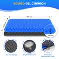 thumbnail image 5 of AOLIGO Gel Seat Cushion, 17" x 15" Seat Cushion, Office Chair Cushion, Blue, 5 of 7