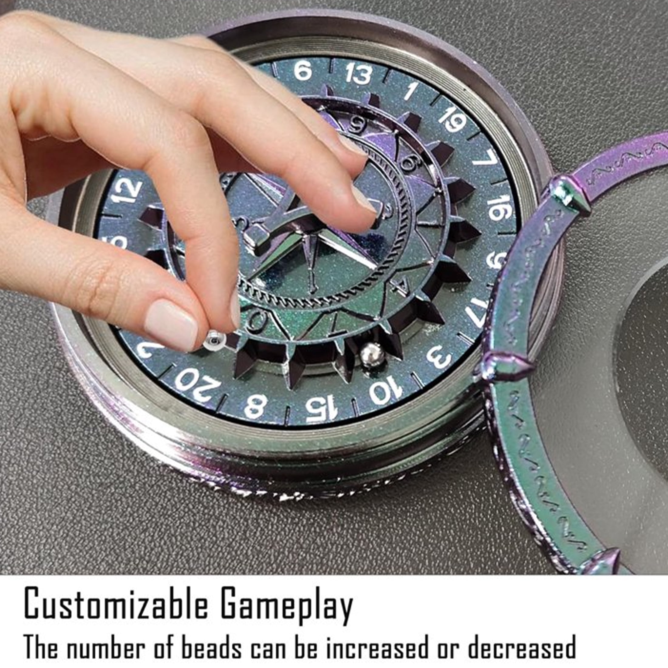 Metal Color Changing 7-in-2 Roulette Dice Spinner for Classic Games