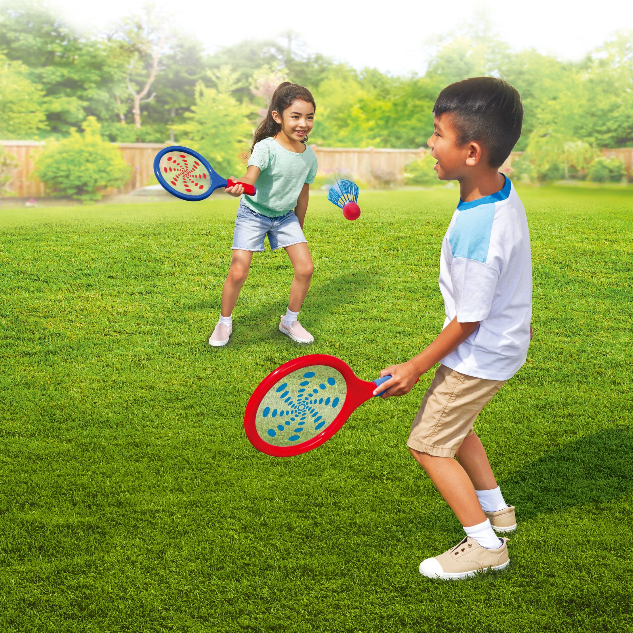 Play Day Boom Racket Game Red & Blue, 4 Piece Outdoor Sports Toy, Children Ages 3+