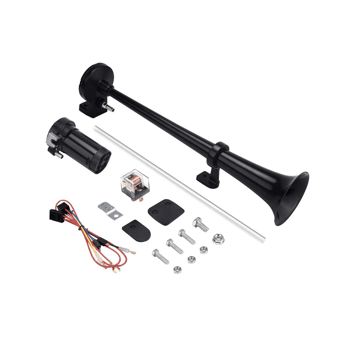 150Db 24V Train Horn for Truck, Single Trumpet Truck Air Horn, for 24V Vehicles Train Car Ship Boat Lorry, 17 Inch