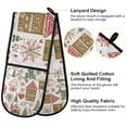 thumbnail image 2 of Yayeee Double Oven Mitt Kitchen Heat Resistant Baking 35" x7" Quilted Glove, Brown Nordic Christmas House, 2 of 6