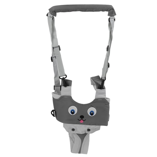 Arnés para caminar para bebés con dibujos animados, de mano, para niños pequeños, ayuda para aprender a caminar, cinturón auxiliar para niños de 8 a 24 meses, color gris