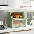 thumbnail image 3 of Bread Box for Kitchen Countertop Bin Double Layer Bread Box Storage Container Extra Large Capacity Farmhouse with Diamond Pattern Windows (Green, Extra Large), 3 of 14