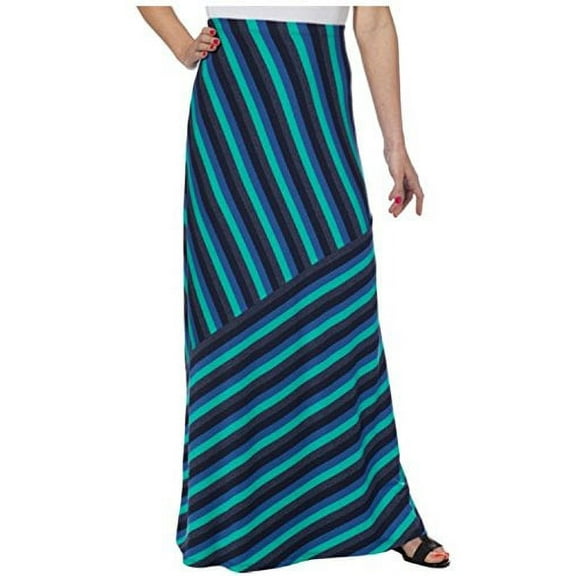 Matty M Maxi Long Stretch Womens Skirt (Medium, Teal)