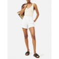thumbnail image 4 of Women High Waist Denim Shorts, Casual Wide Leg Cargo Jean Shorts with Patch Pockets, 4 of 6