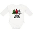 thumbnail image 3 of Inktastic Feliz Navidad Plaid Trees Boys or Girls Long Sleeve Baby Bodysuit, 3 of 5