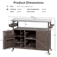 thumbnail image 2 of Ecarpat Outdoor Kitchen Island, Bar Storage Cabinet Cart with Steel Top and Spice Towel Rack, Counter Table for Kitchen & BBQ, 2 of 7