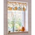 thumbnail image 4 of Orange Grey Pumpkins Fall Curtain Valance for Windows/Kitchen/Living Room/Bedroom,Maple Leaf Thanksgiving Botanical Rod Pocket Window Treatment Short Drape Topper Small Tier Cafe Curtains Panel 42X12, 4 of 7