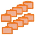 thumbnail image 1 of 10 Pièces ID Badges Porte-Cartes d'Identification en Cuir PU Badge Orange, 1 of 8
