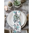thumbnail image 2 of Aqua Rose Cloth Napkins Set of 8 Reusable Dinner Napkins, Rustic Romantic Botanical Floral Vines Art Cocktail Napkin Washable Table Napkins for Wedding/Holiday Party/Baby Shower 20"x20", 2 of 7