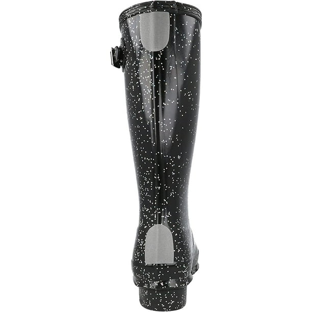 Hunter black glitter rain boots on sale