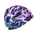 thumbnail image 3 of Pofeuu Blue Lightning Print Beanie Hat for Men and Women Winter Warm Hats Knit Slouchy Thick Skull Cap, 3 of 7