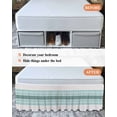 thumbnail image 7 of Teal Aqua Stripes Wrap Around Bed Skirts for California King Bed 16" Drop,Bed Skirt with Adjustable Elastic Belt Dust Ruffle Bed Valance for Bedroom Modern Ombre Abstract Aesthetics Bed Frame Cover, 7 of 7