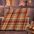 thumbnail image 6 of Classic Autumn Tartan Plaid, Festive autumn celebration Scene, Warm Flannel Blanket for Ranch House and Living Room with Detailed Artwork, Art Lovers autumn celebration Gift, Festive Home Decor, 6 of 9