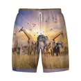 thumbnail image 4 of Lsque Mens Swim Trunks Wildlife Protection Pattern - Bathing Suit Compression Liner - Beach Swim Shorts Swimwear - (S-3XL) - Stretch Quick Dry -Medium, 4 of 9