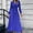 Blue, variant on Women's V Neck Pleated A-line Dress 2024 Fall Long Sleeve Casual Swing Maxi Long Dresses for Party Wedding Guest