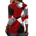 thumbnail image 7 of Abstract Geometric Print Top for Women, Crew Neck Half Sleeve Loose Fit Tunic Blouse - Lightweight Casual Summer Tee Shirt Multicolor M, 7 of 7