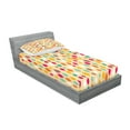 thumbnail image 2 of Ambesonne Vintage Fitted Sheet & Pillow Sham Set, Retro Colorful Circles, Twin, Multicolor, 2 of 2