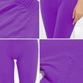 thumbnail image 3 of SELONE Workout Leggings Women's Plus Size Gym Leggings Elastic Waist Full Length Summer Pants Curvy Slim Casual Long Vacation Pants Pull on Solid Yoga Lightweight Purple 2XL Breathable Beach Pants, 3 of 3