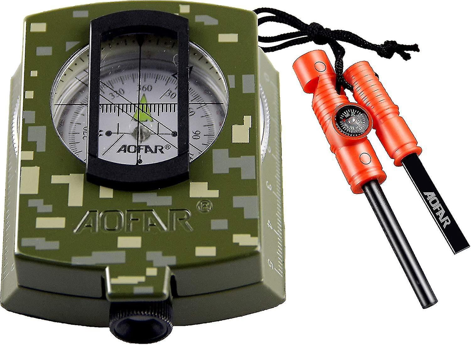 Bussola Militare Professionale Multifunzione Impermeabile E Fluorescente In Metallo Con Inclinometro - 10