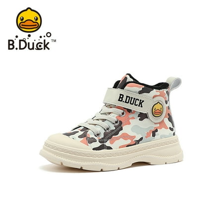 

B.Duck Children s Martin Boots Camouflage Hook And Loop Fastener Plus Fleece Warm Winter Shoes For Boys And Girls