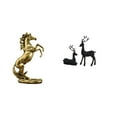 thumbnail image 1 of Estatua del caballo,Estatua de caballo de pie hecha a mano de resina de cafetería,Estatua de reno,Estatua de reno negro,decoración del hogar,arte y artesanía,Figura de ciervo de resina, 1 of 8