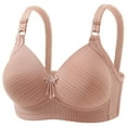 thumbnail image 2 of Feancey Full Coverage Bras for Women Plus Size Wireless Everyday Bra Comfort Soft Supportive Bralettes Cozy No Underwire Push Up Bras Pink 4XL, 2 of 9