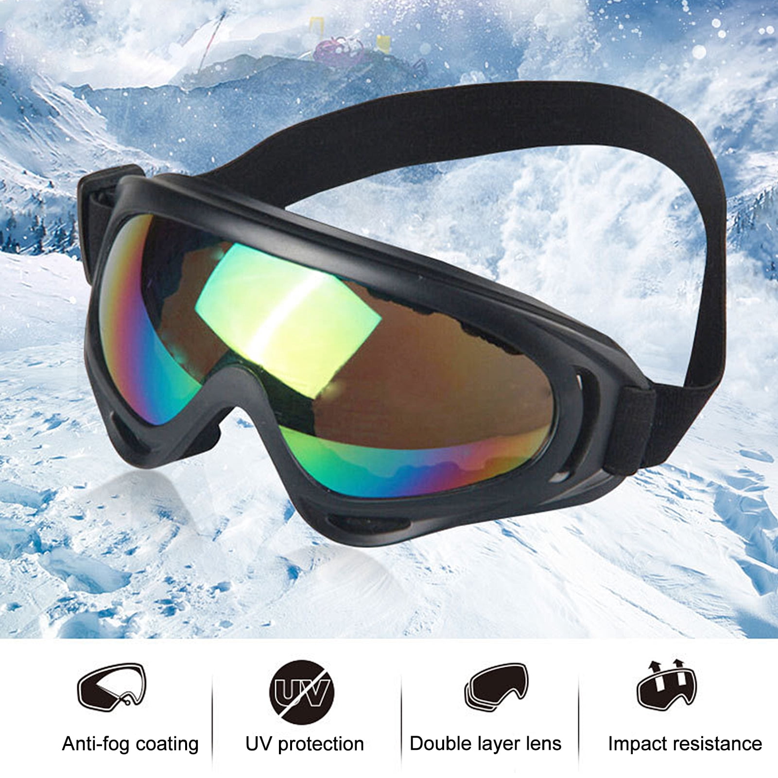 Lunettes De Ski/snowboard Double Couche - Anti-buée, Protection UV, Monture Souple TPU, Sangle Réglable