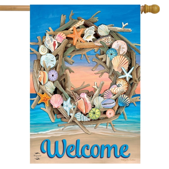 Briarwood Lane Driftwood Wreath Summer House Flag