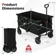 thumbnail image 3 of Gymax Chariot Pliable de 38 Pieds' avec Roues Tout-Terrain, 2 Porte-Gobelets, Poignée Ajustable, 3 of 10