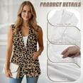thumbnail image 6 of Uorisanigo Leopard Print Womens Vest Waistcoat Open Front V Neck Women's Sleeveless Vest Jacket with Pockets Blazer Vests Casual Size 3XL, 6 of 7