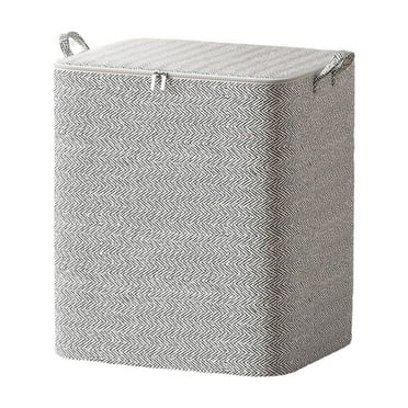 AUQ Closet Organizers and Storage,Large Capacity Closet Organizer Storage Bin,Foldable Clothes and Quilt Storage Bag with Handles,Grey
