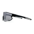 thumbnail image 3 of Mens Color Mirror Aerodynamic Block Shield Lens Plastic Sport Sunglasses Black Silver Mirror, 3 of 4