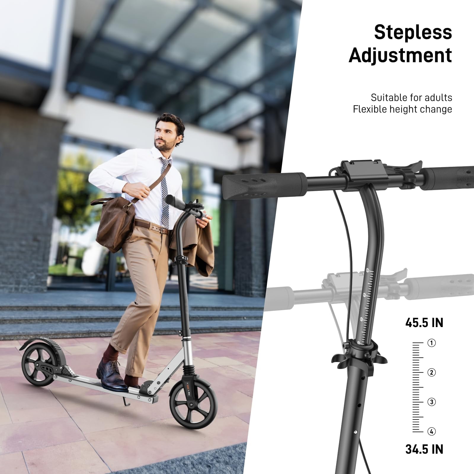 UPGO Kick Scooter for Ages 6+,Kid, Teens & Adults. Max Load 240 LBS. Foldable, Lightweight, 8IN Big (图3)