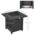 thumbnail image 2 of Black Propane Fire Pit Table, 40,000 BTU Smokeless Gas Firepit with 304 Stainless Steel Burner & Lava Rocks, Rattan-Style Outdoor Dining Table for Patio, Backyard and Garden, 2 of 7