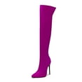 thumbnail image 4 of Stiletto Thigh High Boots for Women Ladies Sexy Fashion Suede Pointed Toe High Heels over The Knee Dress Boots, 4 of 5