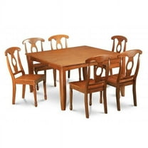 East West Furniture PFNA9-SBR-W 9 Piece Formal Dining Room Set Dining Table With Leaf and 8 Dinette Chairs
