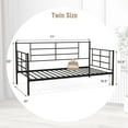 thumbnail image 4 of Giantex Twin Size Metal Daybed Frame with Sturdy Metal Slat Support, Black, 4 of 8