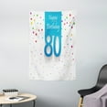thumbnail image 1 of 80th Birthday Decorations Tapestry, Abstract Sky Blue Eighty Image on Colorful Polka Dots Art Print, Wall Hanging for Bedroom Living Room Dorm Decor, 40W X 60L Inches, Multicolor, by Ambesonne, 1 of 2